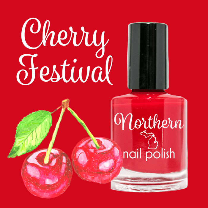 Cherry Festival: Nail Polish Red Eco Friendly Vegan Tox - Free - Zoja Beauty - Northern Nail Polish