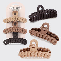 Eco - friendly Chain Claw Clip 3pc Set - Neutral - Zoja Beauty - KITSCH