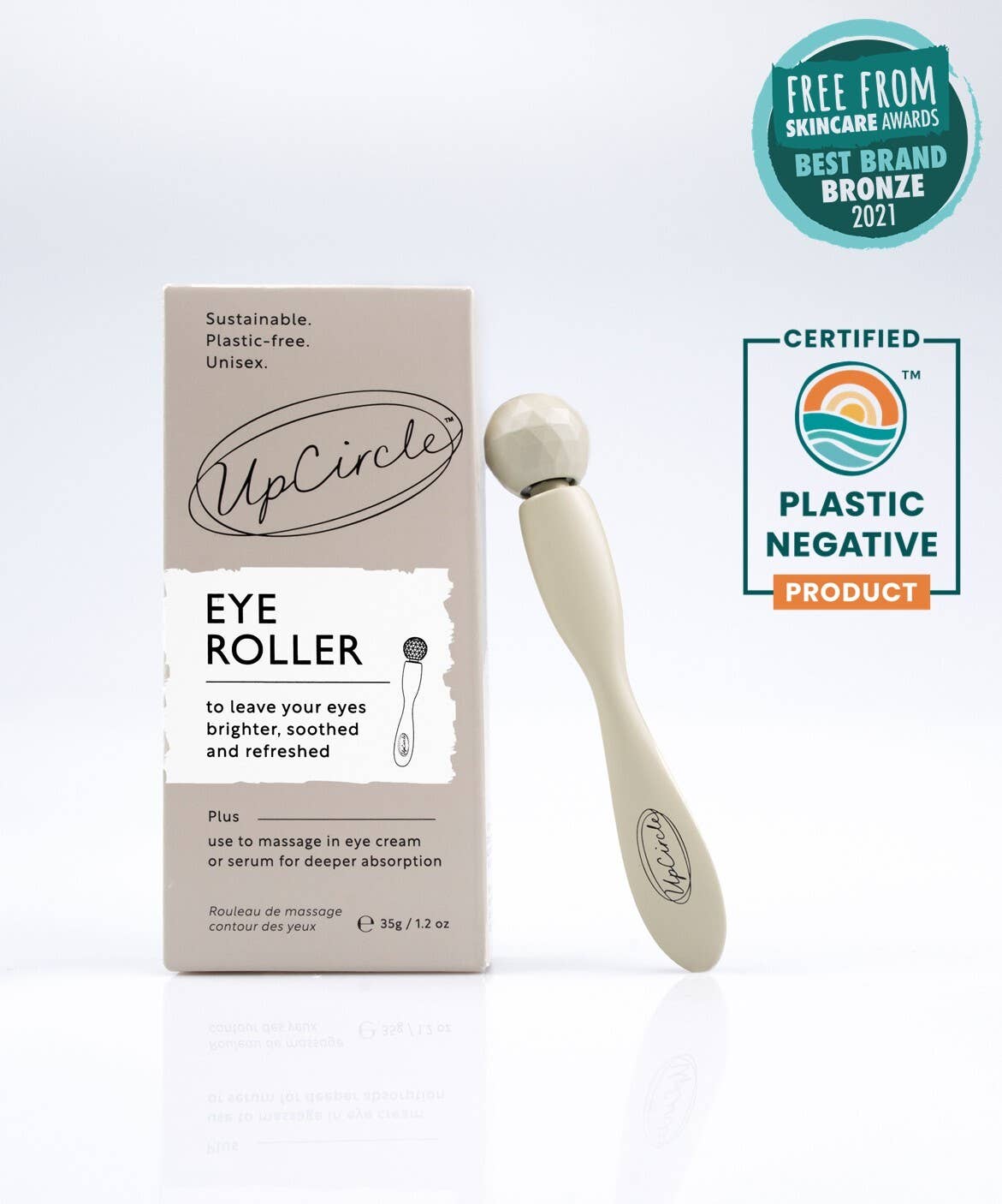 Plastic Free Eco Eye Roller for dark circles + puffy eyes - Zoja Beauty - UpCircle