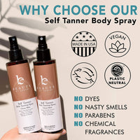 Self Tanner Body Spray 6oz, (2 Shades): Medium to Dark - Zoja Beauty - Beauty By Earth