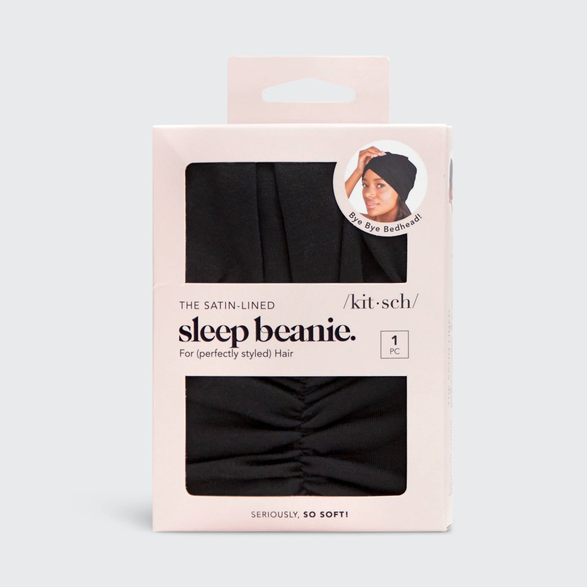 Sleep Beanie with Satin lining - Black - Zoja Beauty - KITSCH